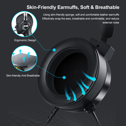 Auriculares Usb Para Juegos Con Micrófono Con Cable Para Pc,