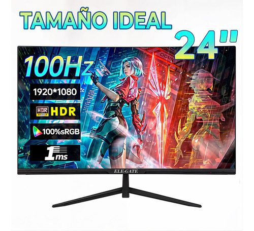 Monitor Gamer Full Hd 24 Pulgadas Flat 1ms 100hz Ips Hdr Color Negro