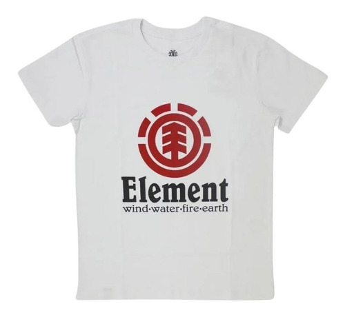 Camiseta Element Juvenil Vertical Branca Skate Original + Nf