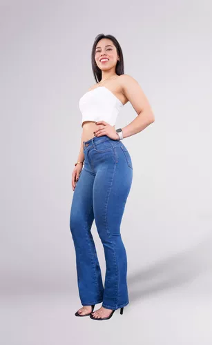 Jeans Pantalones Acampanados Mujer Calidad Premium