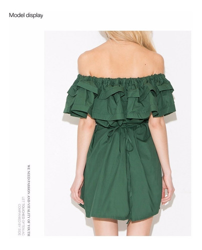 Vestido Corto Importado Volados Mujer Algodón Fiesta 28%off
