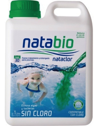 Imagen 1 de 4 de Natabio Alguicida Liquido Para Pileta 1lt Nataclor Ogus