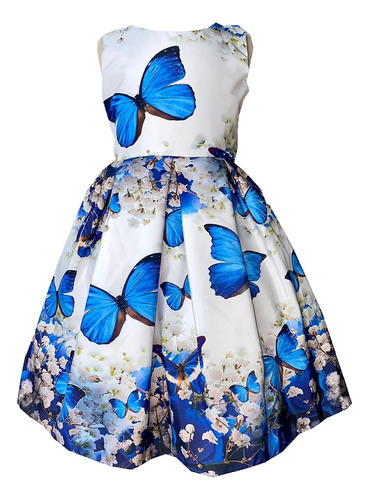 Vestido Mariposas Y Flores Escote En V - Ig