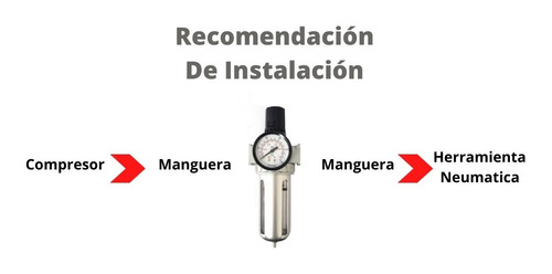 Imagen 4 de 10 de Filtro Regulador De Presion Para Compresor 1/4 Rotake