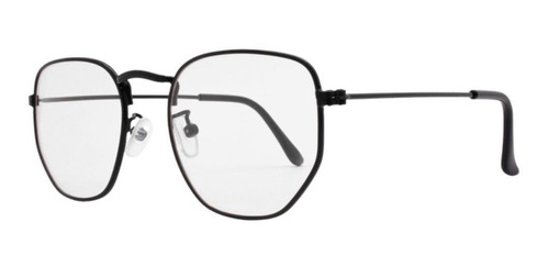 Armação De Oculos De Grau Hexagonal Feminino Masculino Preto