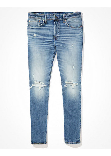 Jeans Airflex+ Slim Con Rasgados Azul Electrico