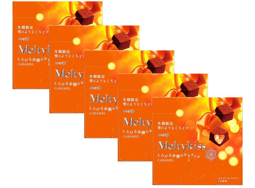 Meiji Melty Kiss Chocolate Sabor Caramelo 5 Cajas Con Pegati