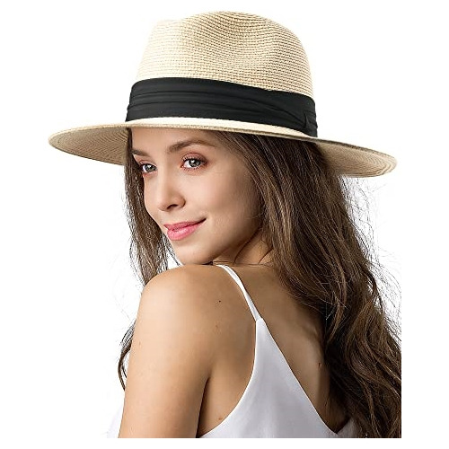 Sombrero De Paja Para Verano De Ala Ancha Para Mujer