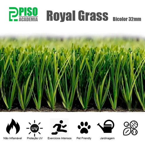 Grama Sintética Royal Grass 32mm 2x4m (8m²) Bicolor Real