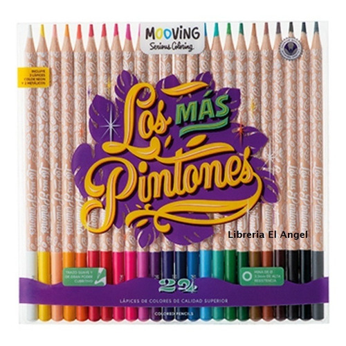 Lapices Colores 24 Unidades Mooving - Los Mas Pintones Color