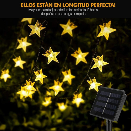 Imagen 4 de 7 de Guirnalda Navideña Luces Solare Led Decorativas 6.5 M,30 Pcs