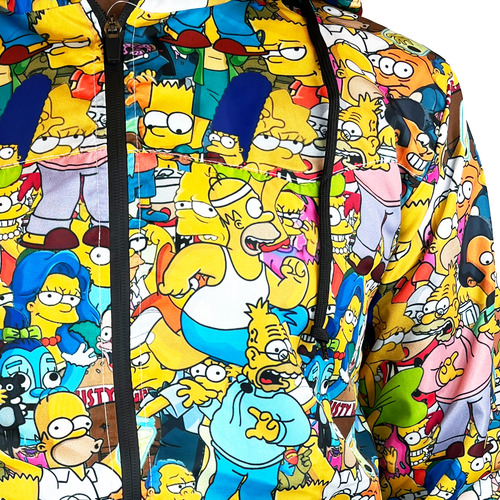 Chamarra Rompevientos Impermeable Con Gorro Los Simpson