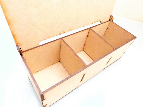 Imagen 4 de 6 de Caja De Te - 3 Divisiones - Mdf / Fibrofacil