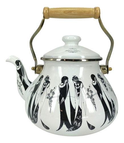 Pava Enlozada Tetera Francesa Decorada Eurokitchen 3 Lts Blanco Figuras