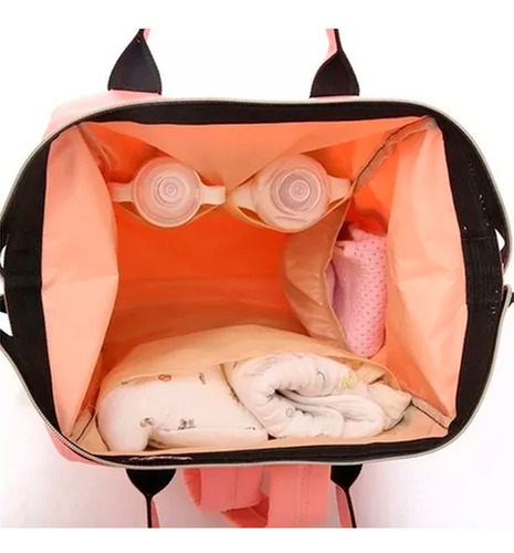 Mochila Maternal Cuna Cambiador Extensible Bolso Bebe Color Rosa