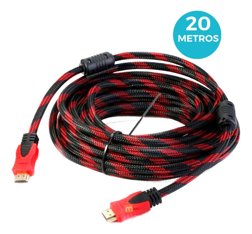 Cable Hdmi-hdmi 20 Mts Full Hd Reforzado Tv 4k Ps4 Xbox 