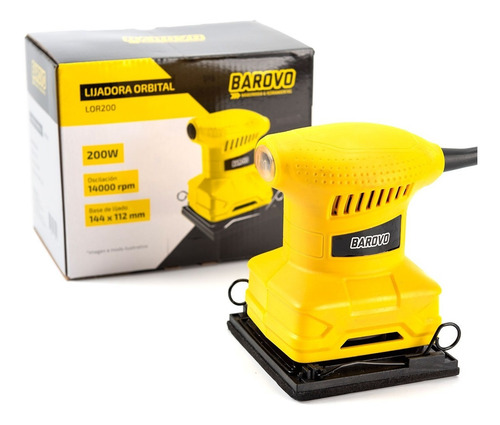 Imagen 3 de 10 de Lijadora Orbital 1/4 Hoja Palma 200w Barovo 14000rpm