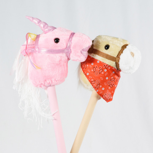 Cabeza De Caballo Unicornio Mega Baby Palo Peluche Color Beige