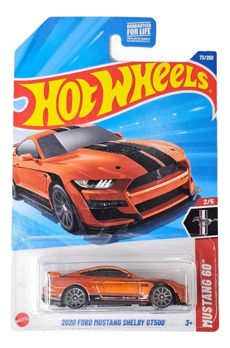 Hot Wheels 2020 Ford Mustang Shelby Gt500 - 2/5 - Mattel Naranja