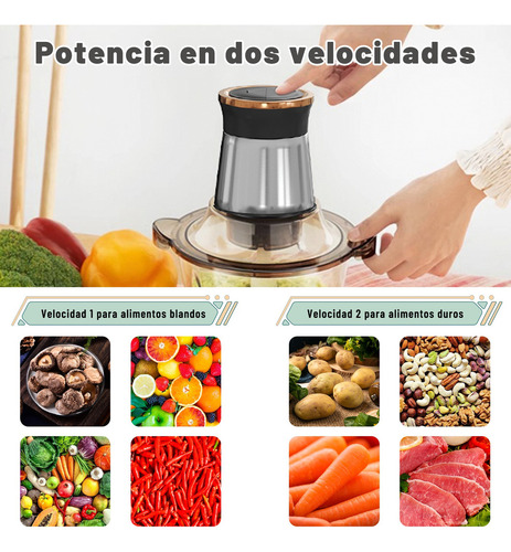 Procesador De Alimentos 3l Con Taza De Inoxidable Y Cristal
