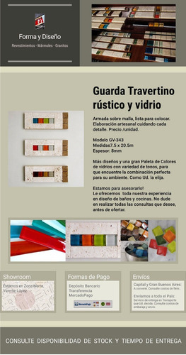 Guarda Travertino, Venecitas Vidrio Gv343 - Forma Y Diseño
