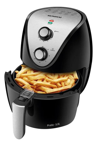 Fritadeira Elétrica AF-30-I Air Fryer Sem Óleo 3,5L Cor Preto e Inox Mondial 127V