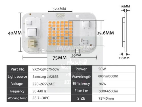 Panel Led Indoor 100w Cultivo Quantum Board Samsung Lm283b+ Luz Samsung LM 283B Quantum Board 3500k Blanco 660nm rojos lejanos