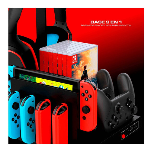 Soporte Vertical Porta Juegos Nintendo Switch Base Cargador