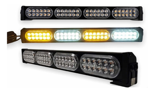 Torreta Led Tipo Barra 4 Módulos Ámbar Blanco 48 Leds