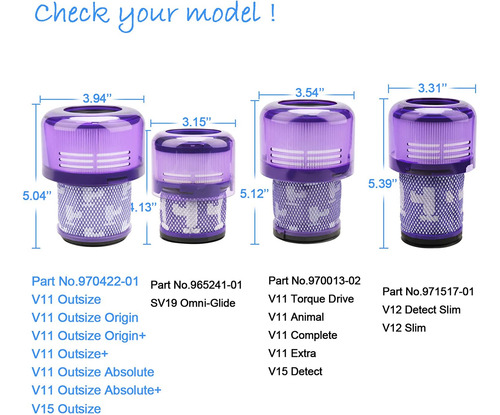 Filtro De Repuesto Para Dyson V11 Outsize, V11 Outsize Origi