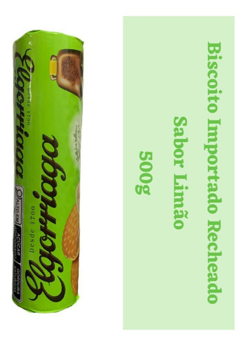 Biscoito Elgorriaga Limão Com Recheio Importado Espanha 500g