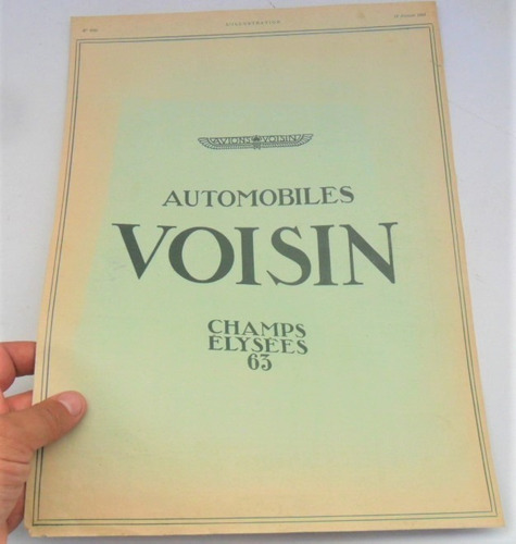 Voisin 1924 Antiguo Publicidad Revista No Folleto Catalogo