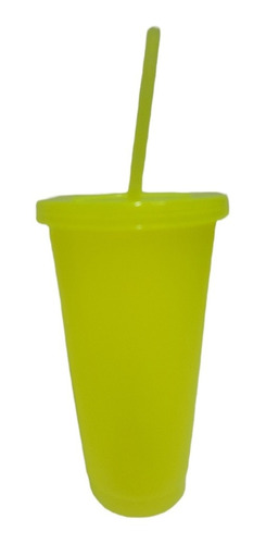 Vaso Reusable 200 Pzas Cafe Frio Con Popote 24oz Serigrafia
