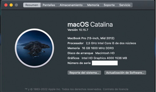 Macbook Pro 2012 (Reacondicionado)