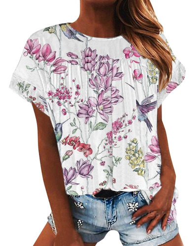 Everlanding Blusa Verano Elegante Estampado Floral Para