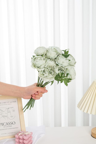 10 Unid/lote Paeonia Artifical Simulan Seda Flor Novia De Pl