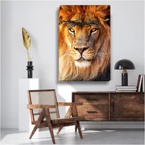 Comprar Quadro decorativo Quality Quadros Q1C - Quadro Tela Canvas animais leão judá jesus coroa espinhos