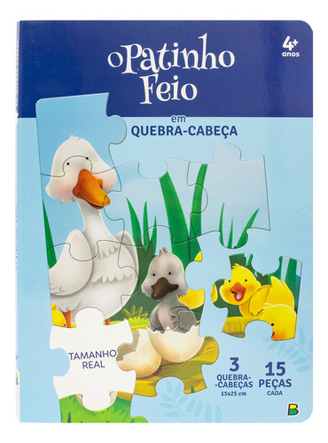 Kit O Patinho Feio Contos De Fada Em 3d + Quebra-cabeças