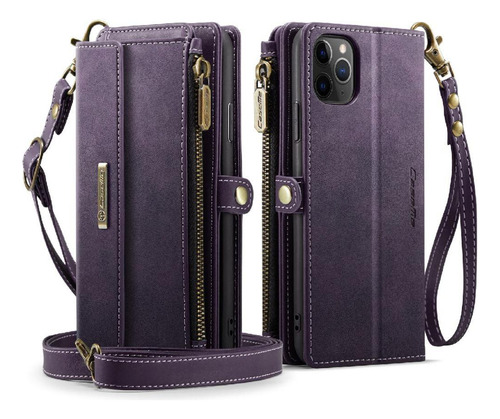 Capa Tipo Carteira Para iPhone 11 Pro Max Em Couro Pu Removí