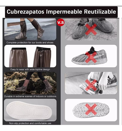 2 Pares Cubre Zapatos De Lluvia (galochas) Reutilizables