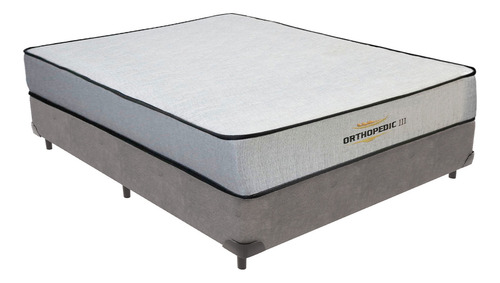 Cama Box Casal E Colchão Orthopedic D33 V-store Cor Cinza