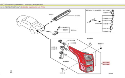 Imagen 7 de 9 de Farol Trasero Derecho Original Mitsubishi L200 2016-2019