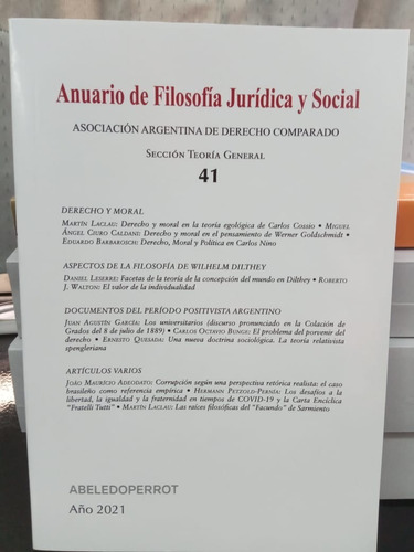 Anuario De Filosofia Juridica Y Social Seccion 41