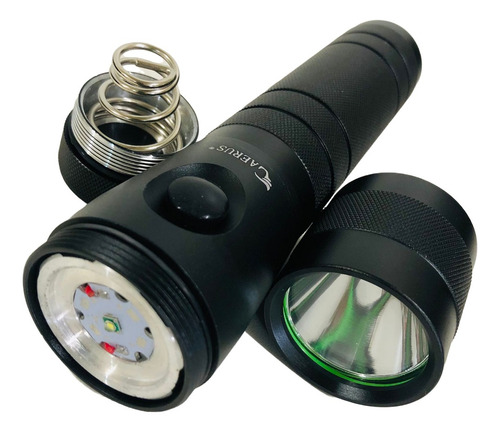 Lanterna Caerus Mega 1led 5w 2pilha Grande 80000 Lumens Lanterna Preta Luz Branco