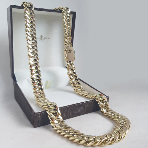 Corrente Elo Duplo 70gr 12mm 70cm Ouro 18k Com Nota Fiscal