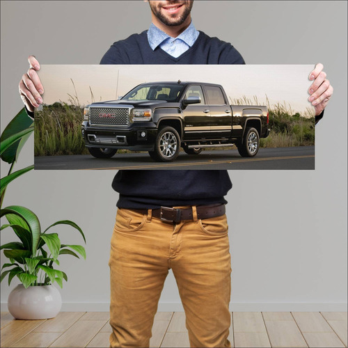 Cuadro 30x80cm Auto 2014 Gmc Sierra Denali 1500 12