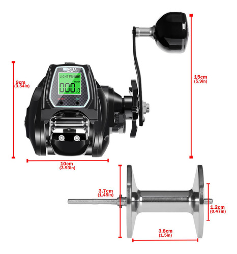 Carrete Baitcasting Carrete Eléctrico Máximo 16 Kg Fácil