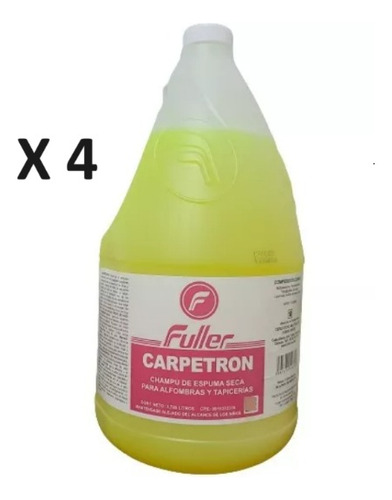 Carpetron Champú De Espuma Seca Alfombra Fuller Galon X 4und