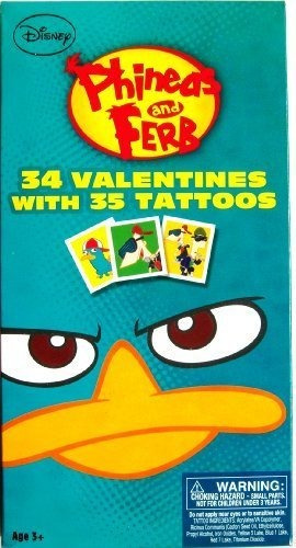 Phineas Y Ferb Tarjetas De San Valentín Con Tatuajes 34ct