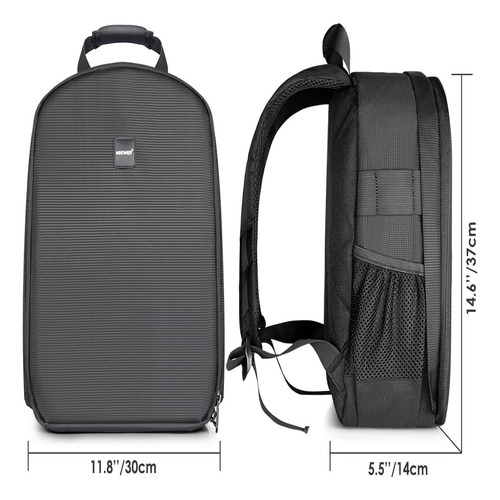 Neewer NW-7324 Mochila para Canon Nikon Sony Flexible Acolchada Gris Mochila para Cámara con Compartimentos Flexibles Acolchada y Resistente a Golpes con Inserto Protector para Cámaras SLR DSLR